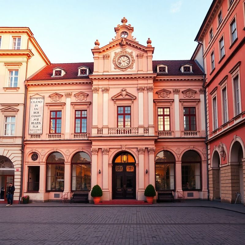 Barokní budova na Horním náměstí v Olomouci v teplém rose-tónovém světle